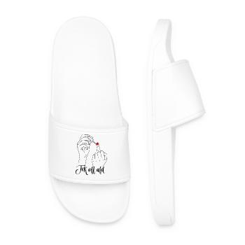 Middle finger against AFD Fck of Alternative - Men’s Pool Sliders - white - Front