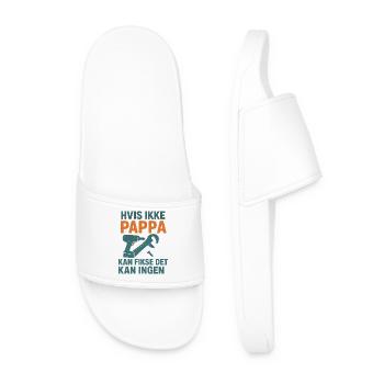 Memory Design with Tools Motif - Men’s Pool Sliders - white - Front