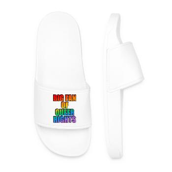 Slogan arc-en-ciel de Big Fan of Queer Rights - Claquettes Homme - blanc - Devant