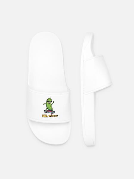 Pickle Vibes - Men’s Pool Sliders - white
