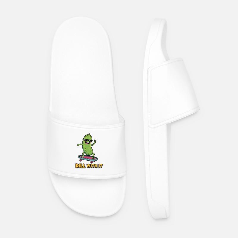 Gurken-Vibes - Männer Badelatschen - Weiß