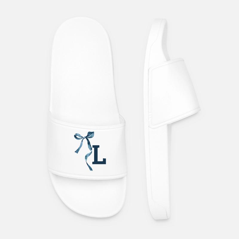 Monogram l gift idea - Men’s Pool Sliders - white