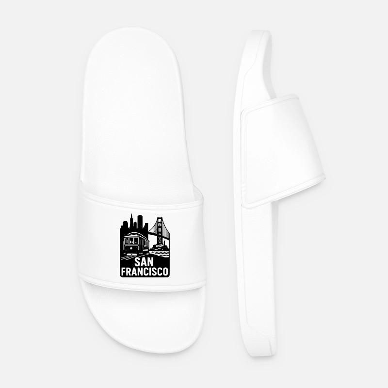 San Francisco Silhouette - Men’s Pool Sliders - white