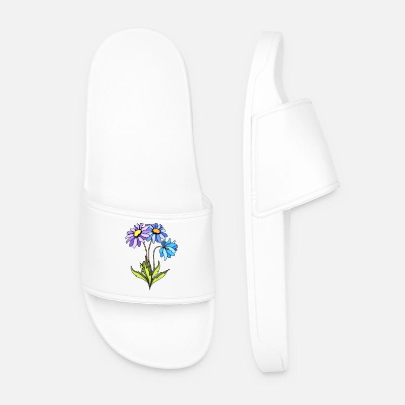 Blumen - Männer Badelatschen - Weiß