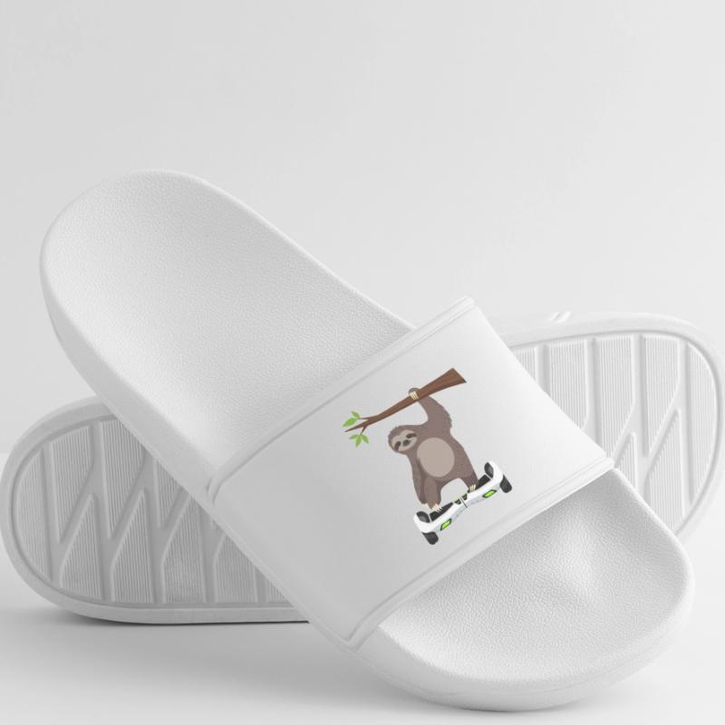 Sloth Chilling Hoverboard Cartoon Technique Same Men’s Pool Sliders