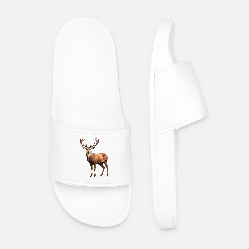 Hirsch - Männer Badelatschen - Weiß