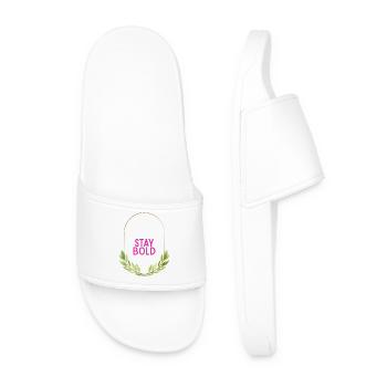 Motif de couronne de feuilles Stay Bold - Claquettes Homme - blanc - Devant