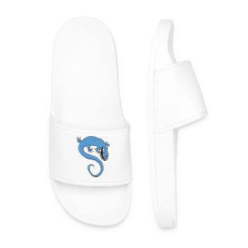 Mythical and fantastical Blue Creature - Men’s Pool Sliders - white - Front
