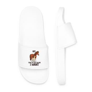 Humor Horse Rider Riding - Men’s Pool Sliders - white - Front