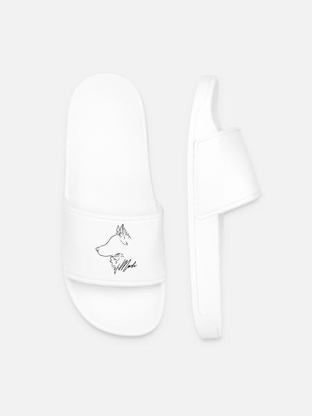 Mudi Profile Dog Dog Wilsigns - Men’s Pool Sliders - white