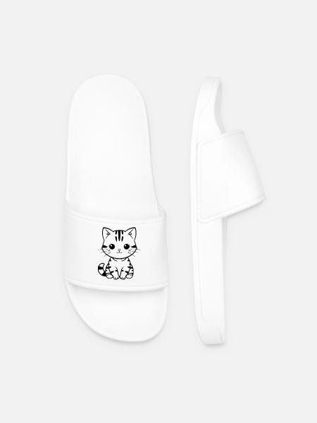 Cadeau de Noël Chat chaton Chat - Claquettes Homme - blanc