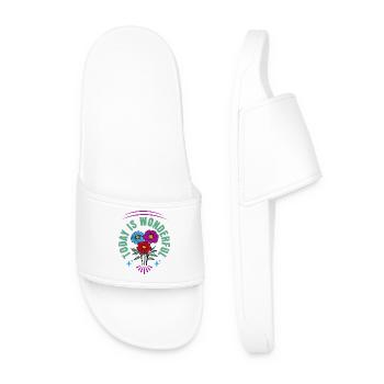 Motivation Today is wonderful - Men’s Pool Sliders - white - Front