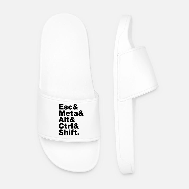 Esc & Meta & Alt & Ctrl & Shift - Men’s Pool Sliders - white