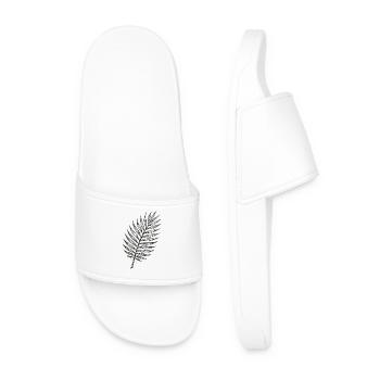 Croquis de la feuille de palmier noire - Claquettes Homme - blanc - Devant