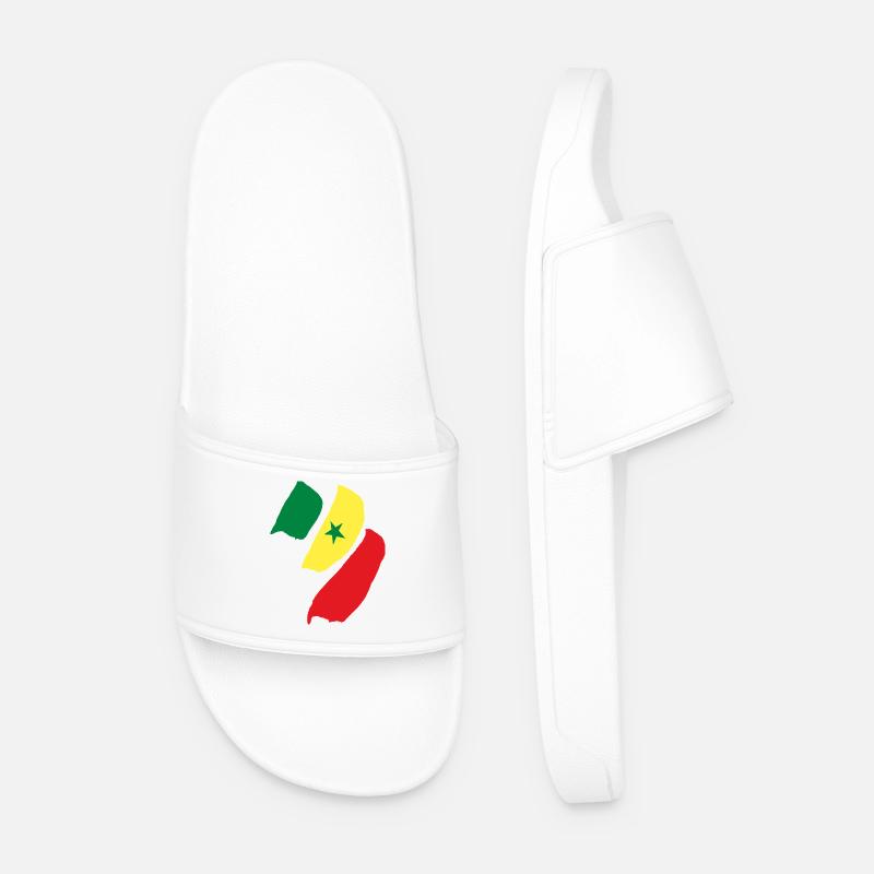 Senegal Flagge - Männer Badelatschen - Weiß
