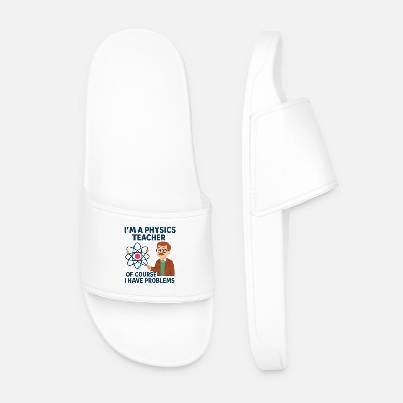 Physics Joke - Men’s Pool Sliders - white