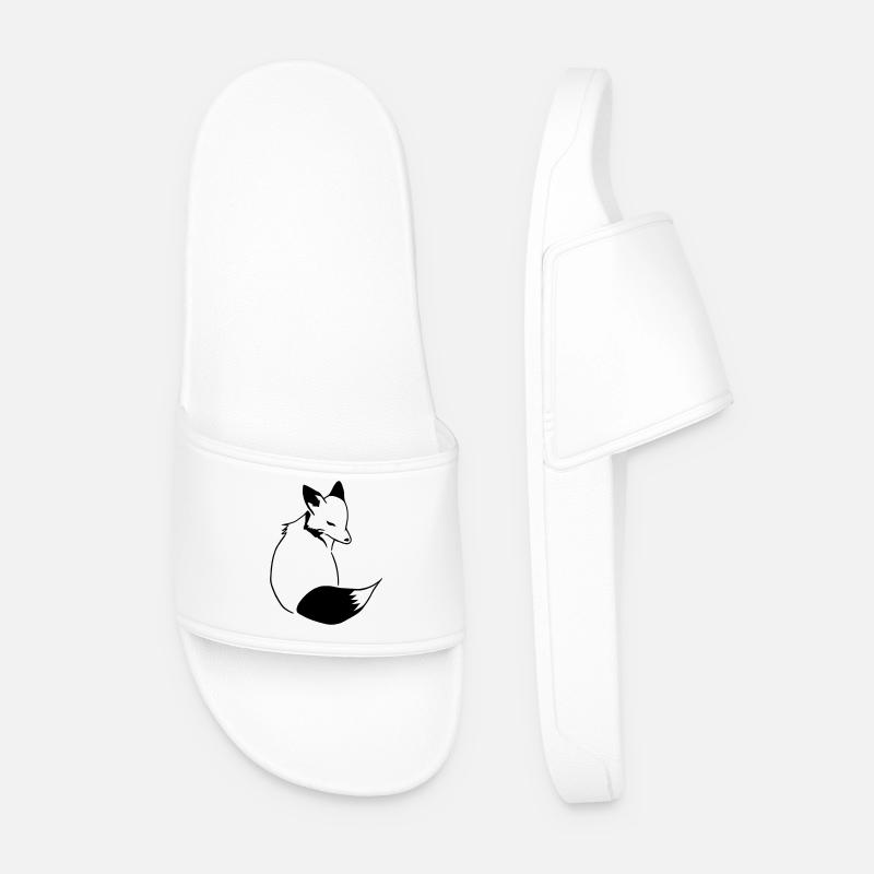 Fox Comic: Smart, Foxy & Manga Style - Men’s Pool Sliders - white