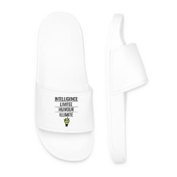 Crâne néon sourire X citation drôle - Claquettes Homme - blanc - Devant
