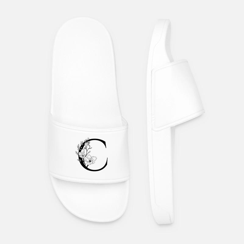 Alphabet C - Männer Badelatschen - Weiß