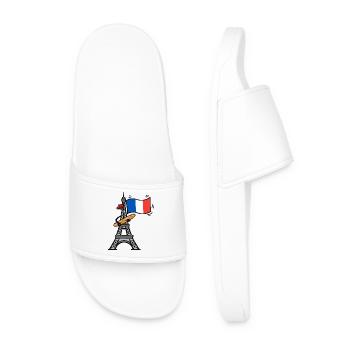 Baguette drôle de drapeau français de la Tour Eiffel - Claquettes Homme - blanc - Devant