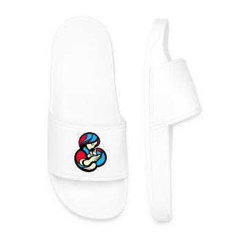 Mother and Child Color Block Style - Men’s Pool Sliders - white - Front