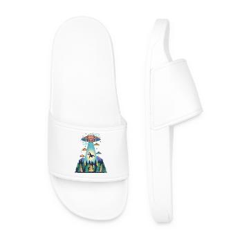 Vaisseau OVNI Sasquatch d’abduction extraterrestre Bigfoot - Claquettes Homme - blanc - Devant