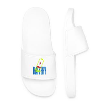Glowing Social Battery - Men’s Pool Sliders - white - Front