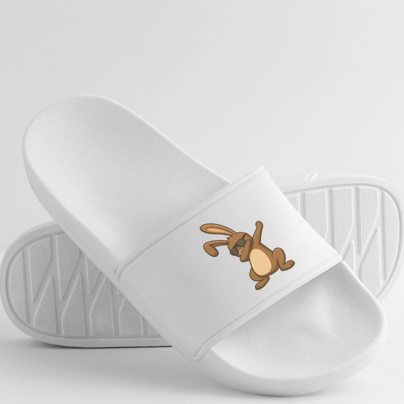 Easter Bunny Easter Dancing Easter Bunny Dab Men’s Pool Sliders