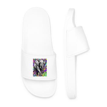 elephant - Men’s Pool Sliders - white - Front