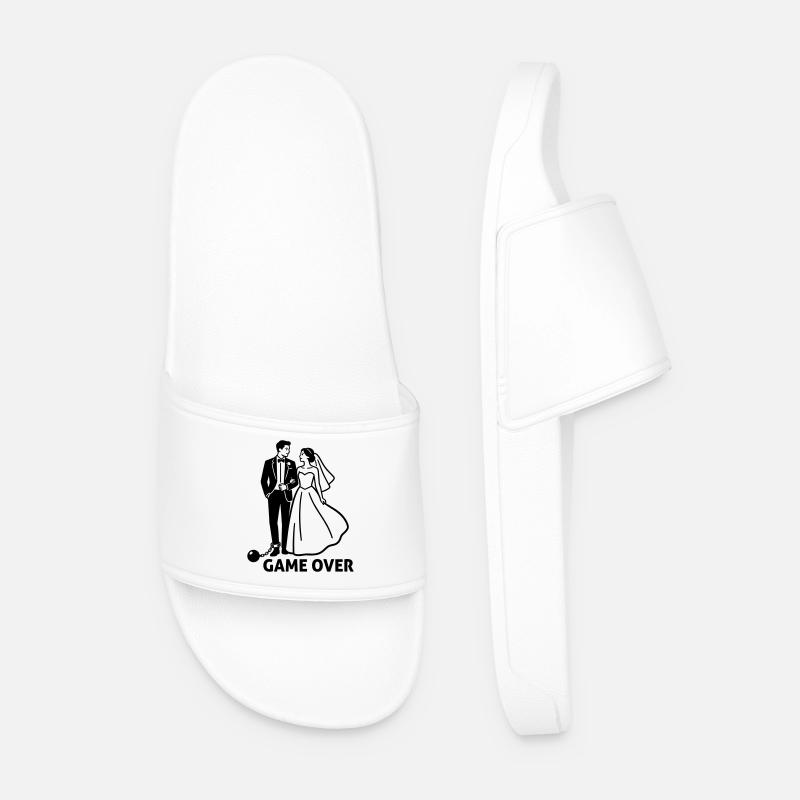 wedding bachelor party - Men’s Pool Sliders - white