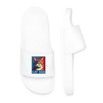 Papa chat patriote – Papa chat drôle pour - Claquettes Homme - blanc - Devant