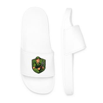 Jardinier dans le Bouclier Vert - Claquettes Homme - blanc - Devant