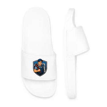 Sanitary hero with wrench - Men’s Pool Sliders - white - Front
