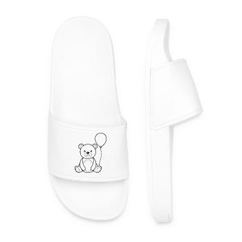 Ballon tenant un ours en peluche - Claquettes Homme - blanc - Devant