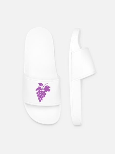 Purple Grapes Silhouette - Men’s Pool Sliders - white