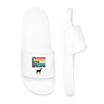 Antelope Humor Safari Africa - Men’s Pool Sliders - white - Front