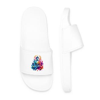 Éclaboussure de couleurs de la méditation du Bouddha - Claquettes Homme - blanc - Devant