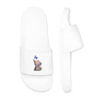 Elefant mit Schmetterling - Männer Badelatschen - Weiß - Vorne