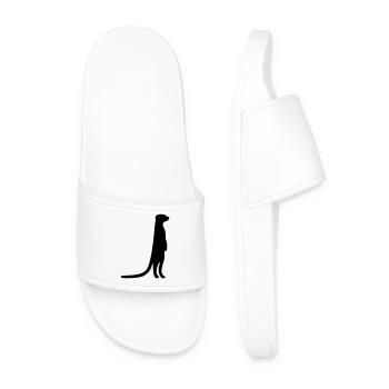 funny meerkat curious animal - Men’s Pool Sliders - white - Front