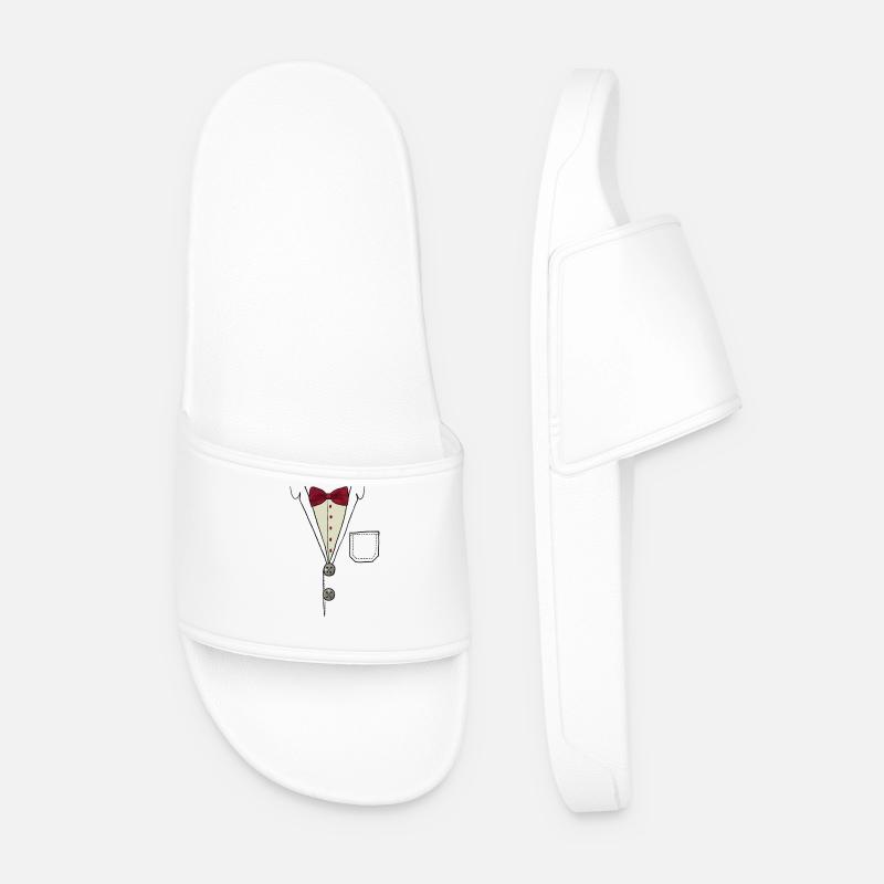 Hemd mit Fliege - Männer Badelatschen - Weiß