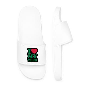 I love my truck - Men’s Pool Sliders - white - Front