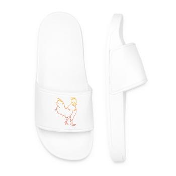 Hen cock illustration - Men’s Pool Sliders - white - Front