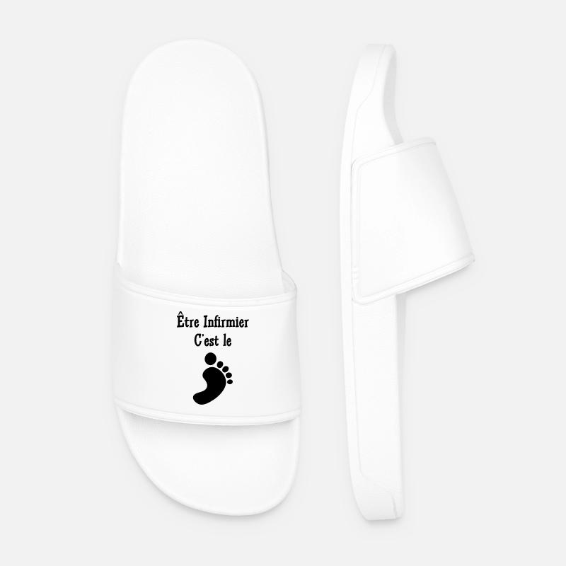 Nurse PKrankenschwester Infirmier Infirmière - Men’s Pool Sliders - white