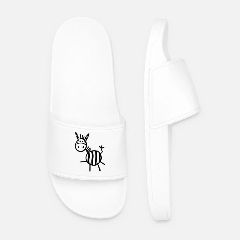 Funny Zebra - Men’s Pool Sliders - white