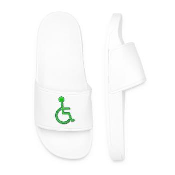 Symbole du fauteuil roulant vert # - Claquettes Homme - blanc - Devant