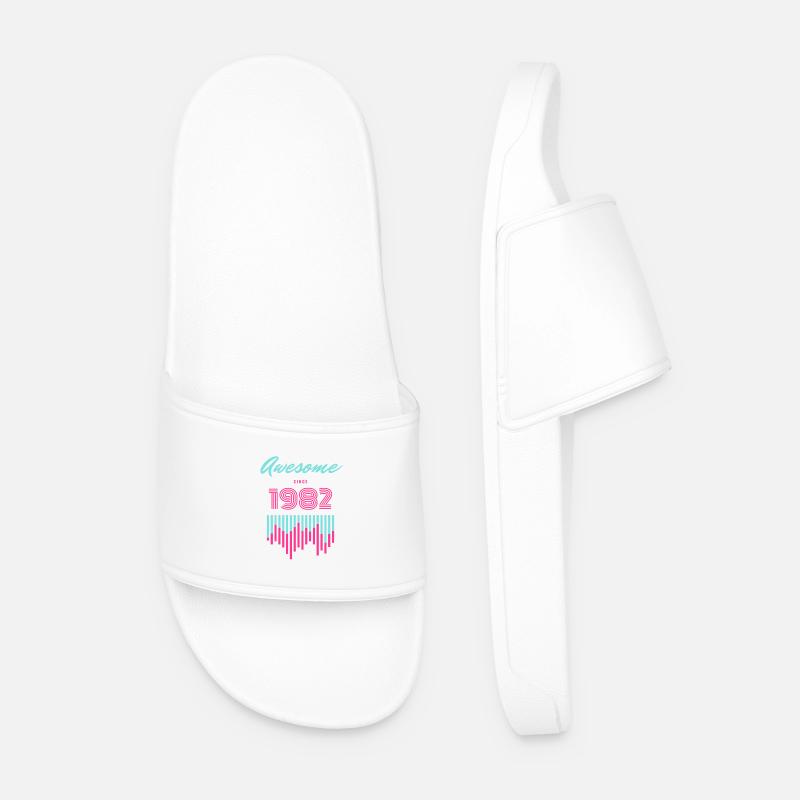 Genial seit 1982 Neon Pulse - Männer Badelatschen - Weiß