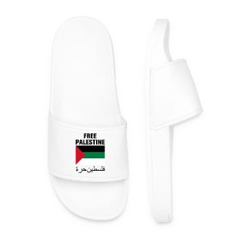 Palestine libre avec le drapeau - Claquettes Homme - blanc - Devant