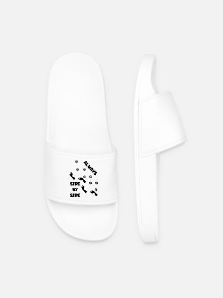 Side by side with dog * - Men’s Pool Sliders - white