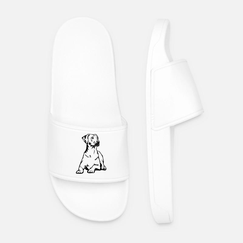 Rhodesian Ridgeback - Men’s Pool Sliders - white