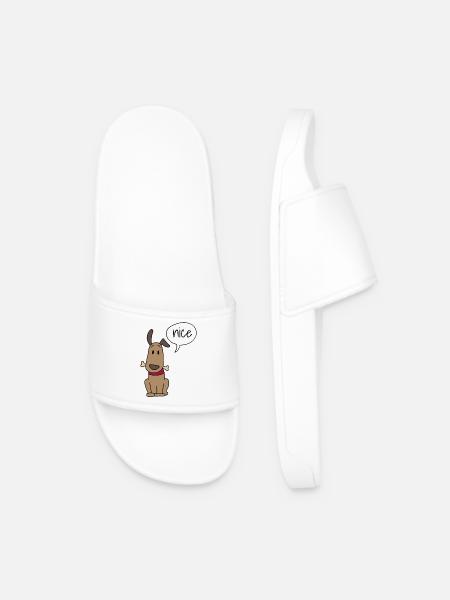Cute dog - Men’s Pool Sliders - white